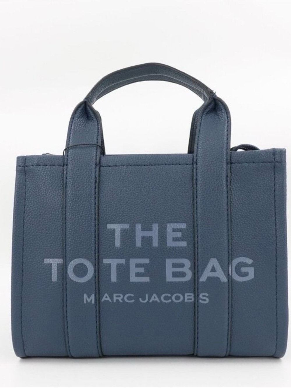 Marc Jacobs The Leather Mini Tote Bag Navy Blue Crossbody